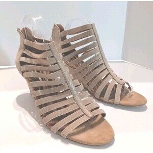 Donald J Pliner Pelle Leather Rustic Metallic Strappy Sandals Size 11